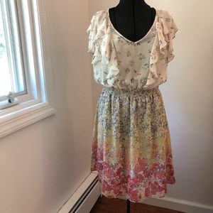LC Lauren Conrad Floral Dress with Slip